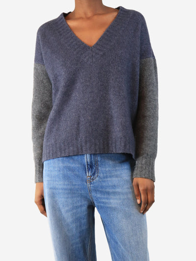 Blue and grey colour-block sweater - size UK 6 Knitwear James Perse 