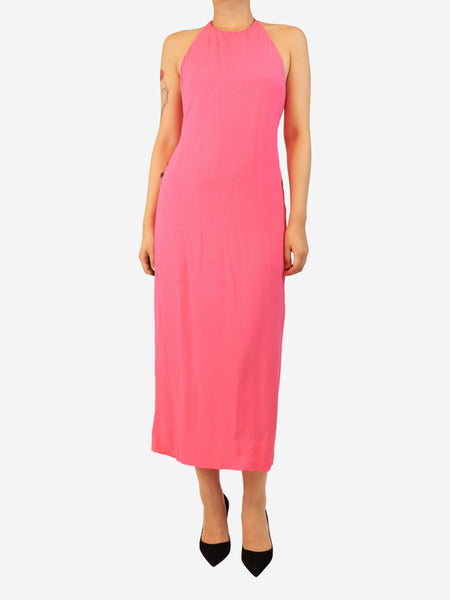 Pink halterneck midi dress - size UK 10 product image