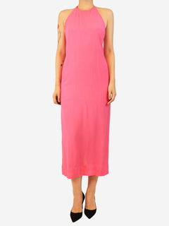 Pink halterneck midi dress - size UK 10 Dresses Three Graces 