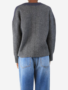 James Perse Blue and grey colour-block sweater - size UK 6