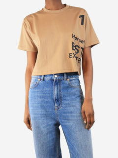 Tan cropped Horseferry t-shirt - size XXS Tops Burberry 