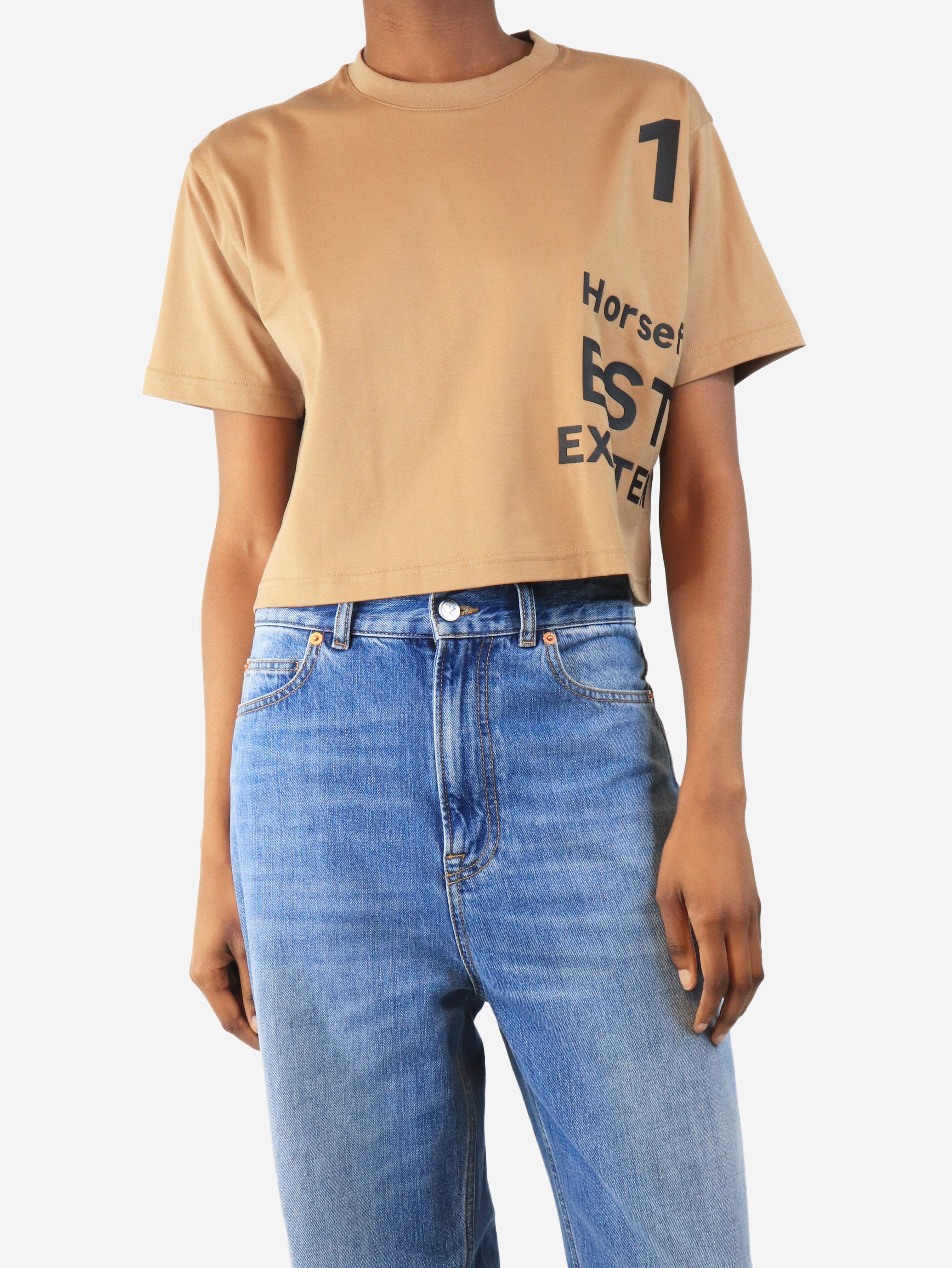 Tan cropped Horseferry t-shirt - size XXS Tops Burberry 