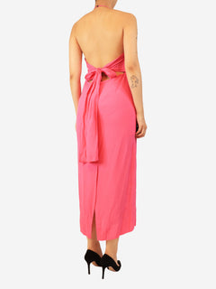 Pink halterneck midi dress - size UK 10 Dresses Three Graces 