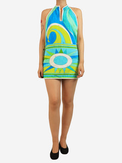Green cotton terry halter neck mini dress - size UK 10 Dresses Emilio Pucci 