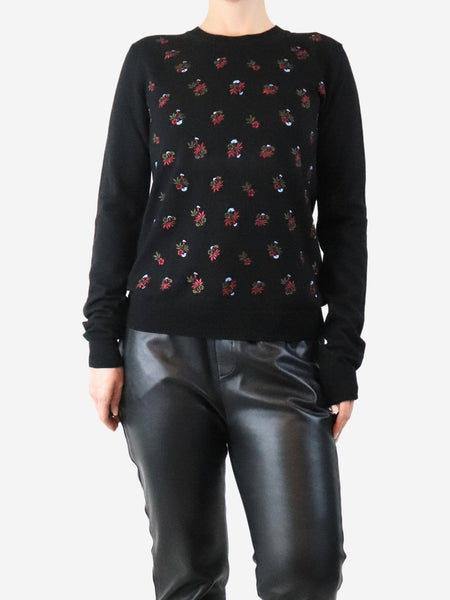 Black floral sweater - size M product image