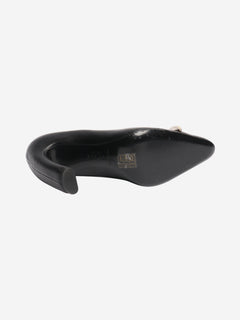 Black leather pierced pumps - size EU 38.5 Heels Tory Burch 