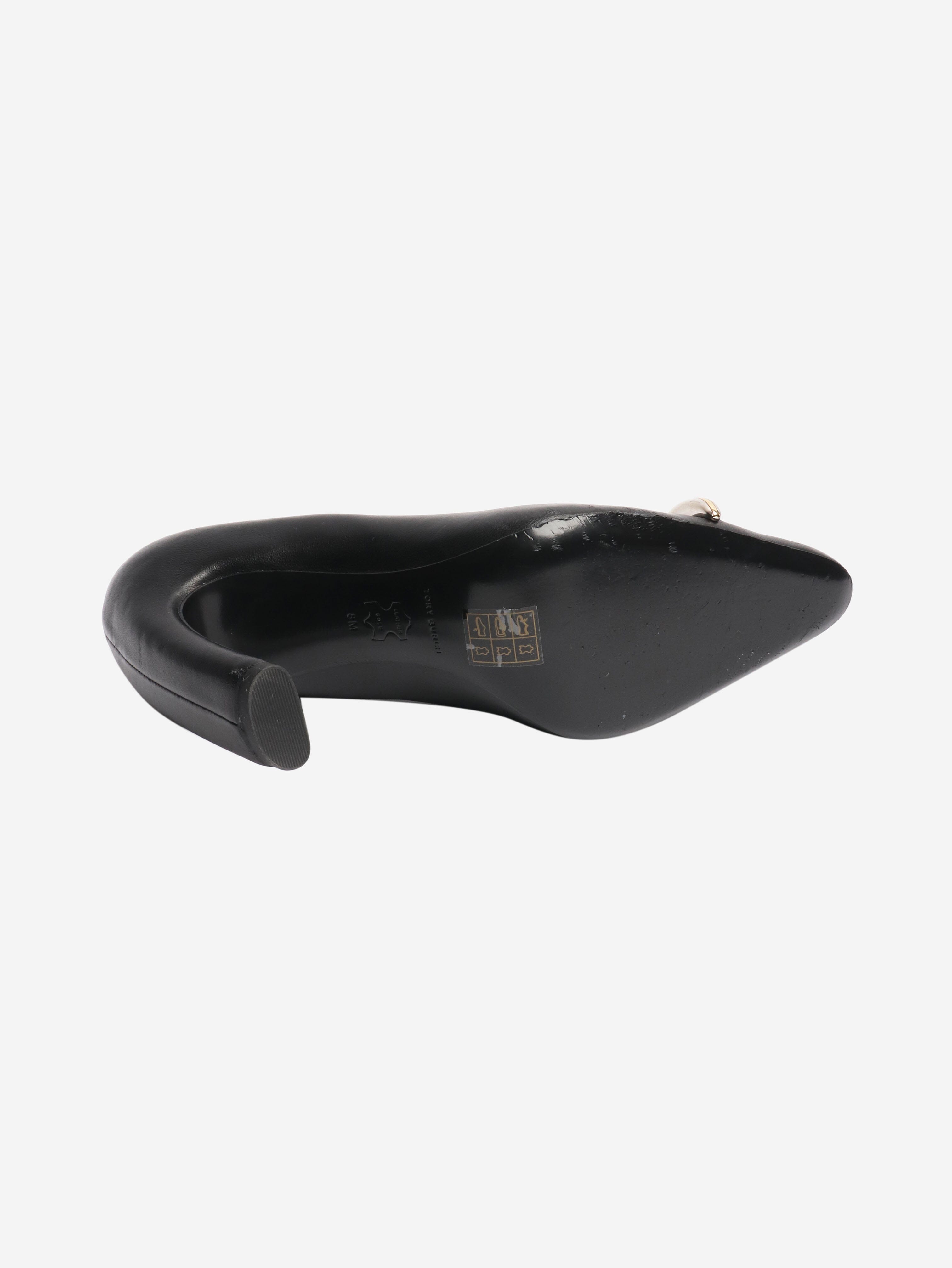 Black leather pierced pumps - size EU 38.5 Heels Tory Burch 