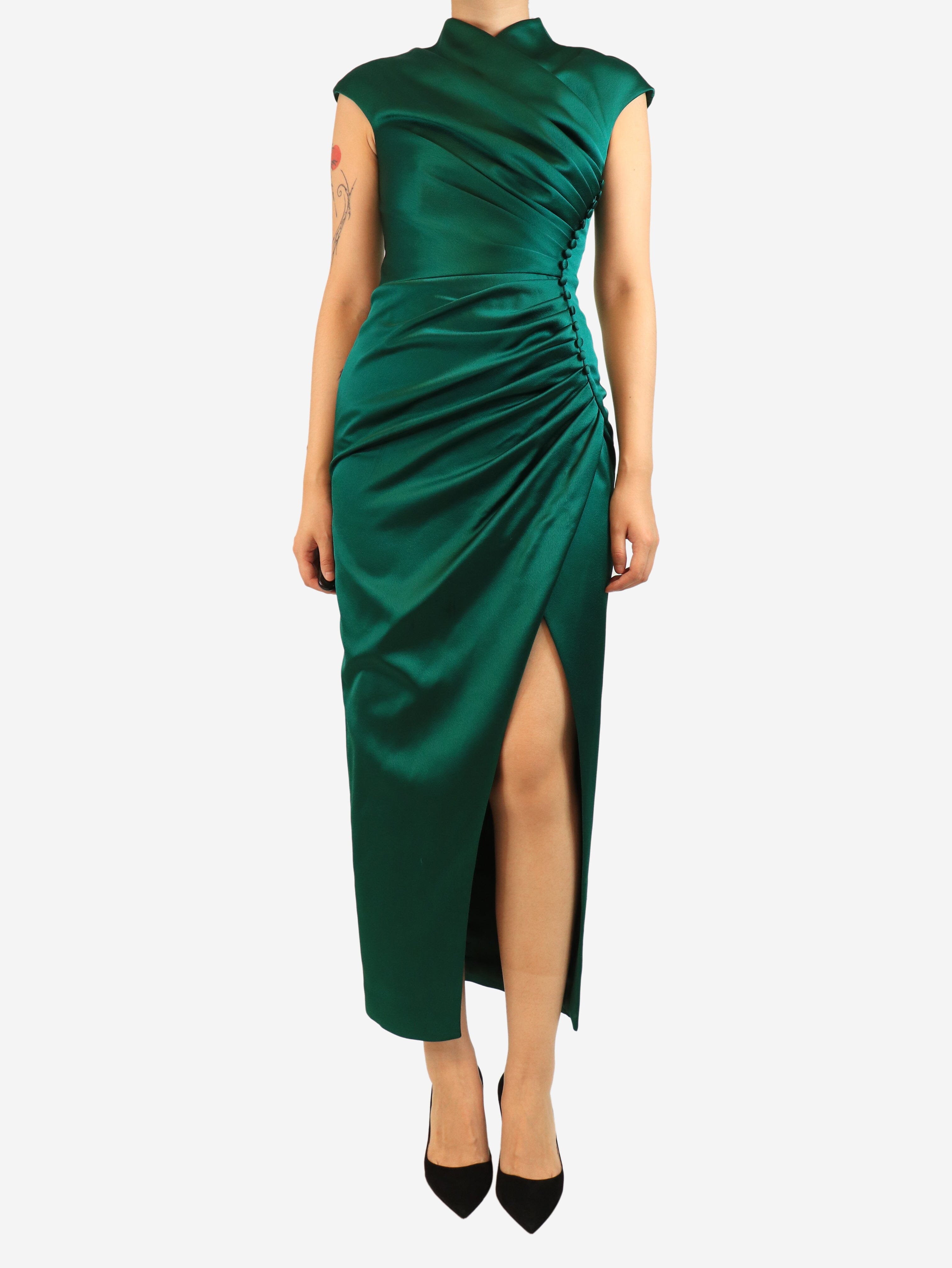 Dark green satin midi dress - size UK 8 Dresses Roksanda 