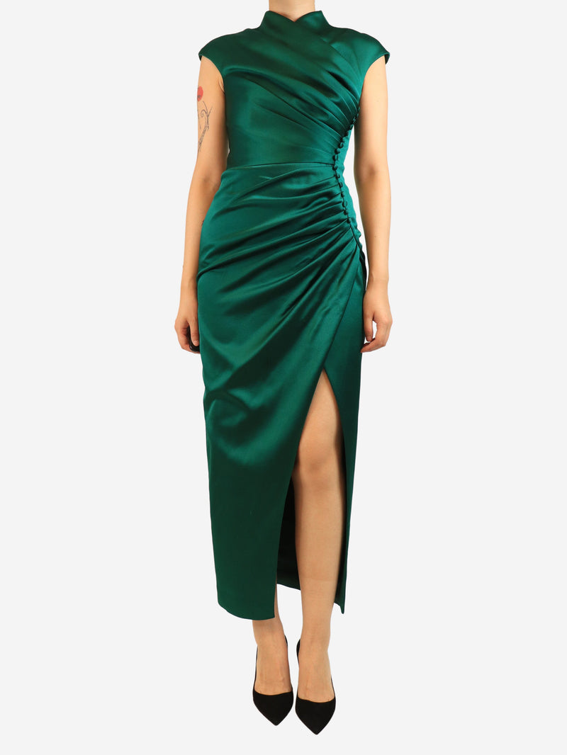 Dark green satin midi dress - size UK 8 Dresses Roksanda 