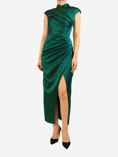 Dark green satin midi dress - size UK 8 Dresses Roksanda 