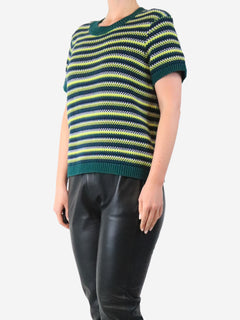 Green Mitchell crochet striped sweater - size M Knitwear YMC 