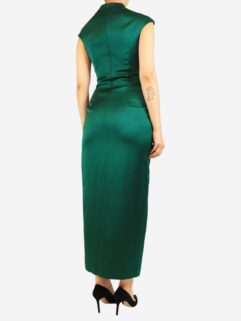 Dark green satin midi dress - size UK 8 Dresses Roksanda 