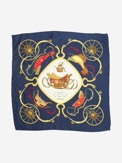 Blue Carré 90 Les Tuileries silk scarf Scarves Hermes 