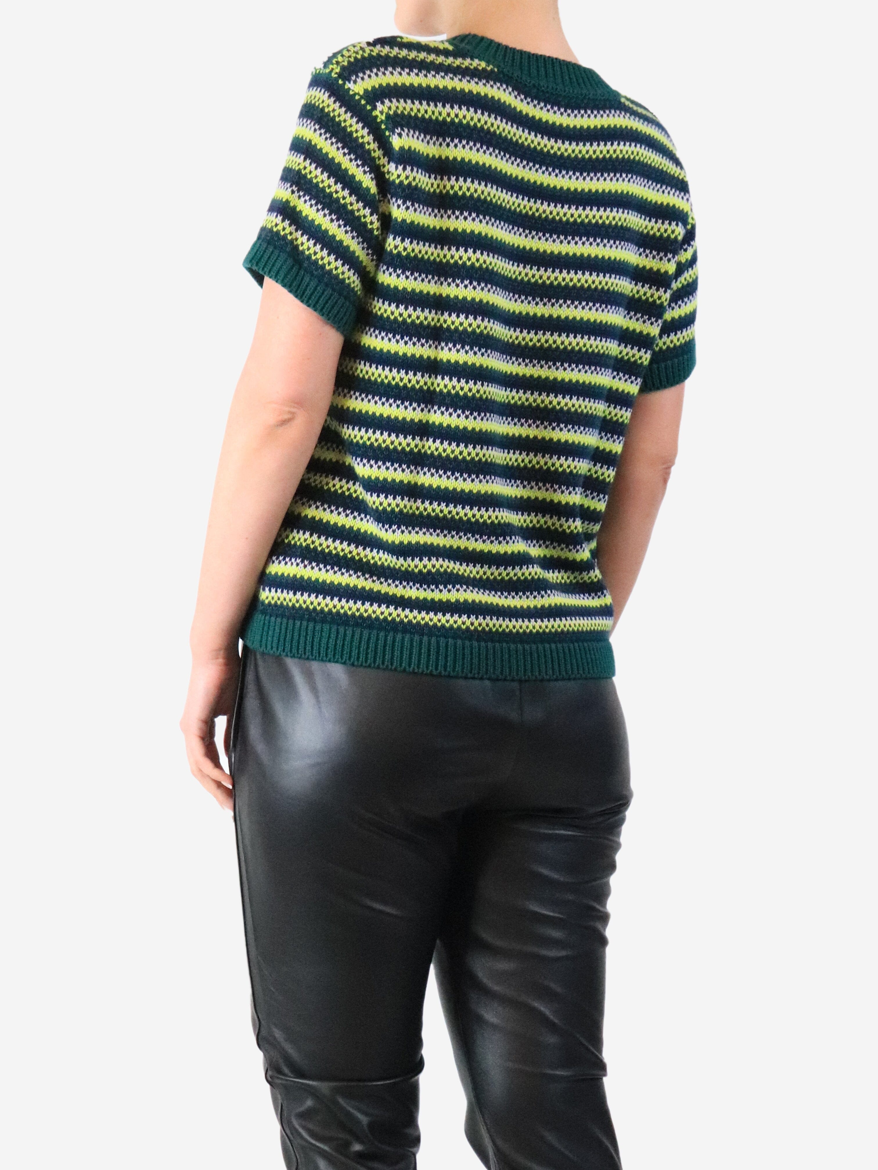 Green Mitchell crochet striped sweater - size M Knitwear YMC 