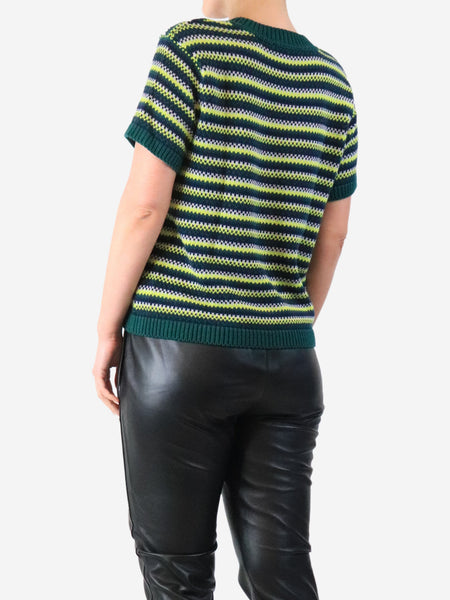 Green Mitchell crochet striped sweater - size M alternate image