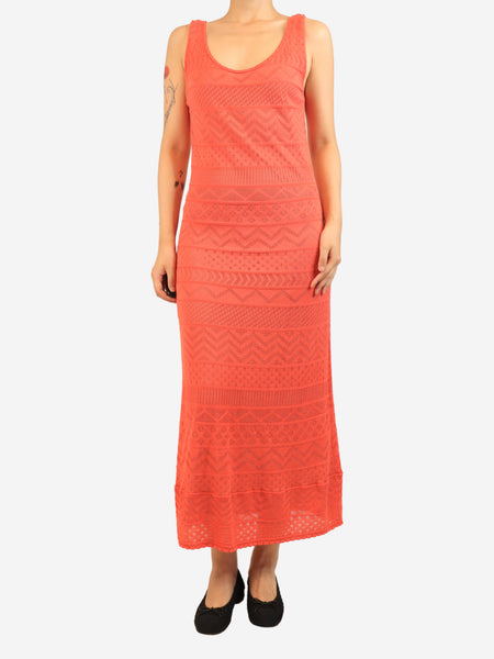 Orange knit midi dress - size UK 10 product image