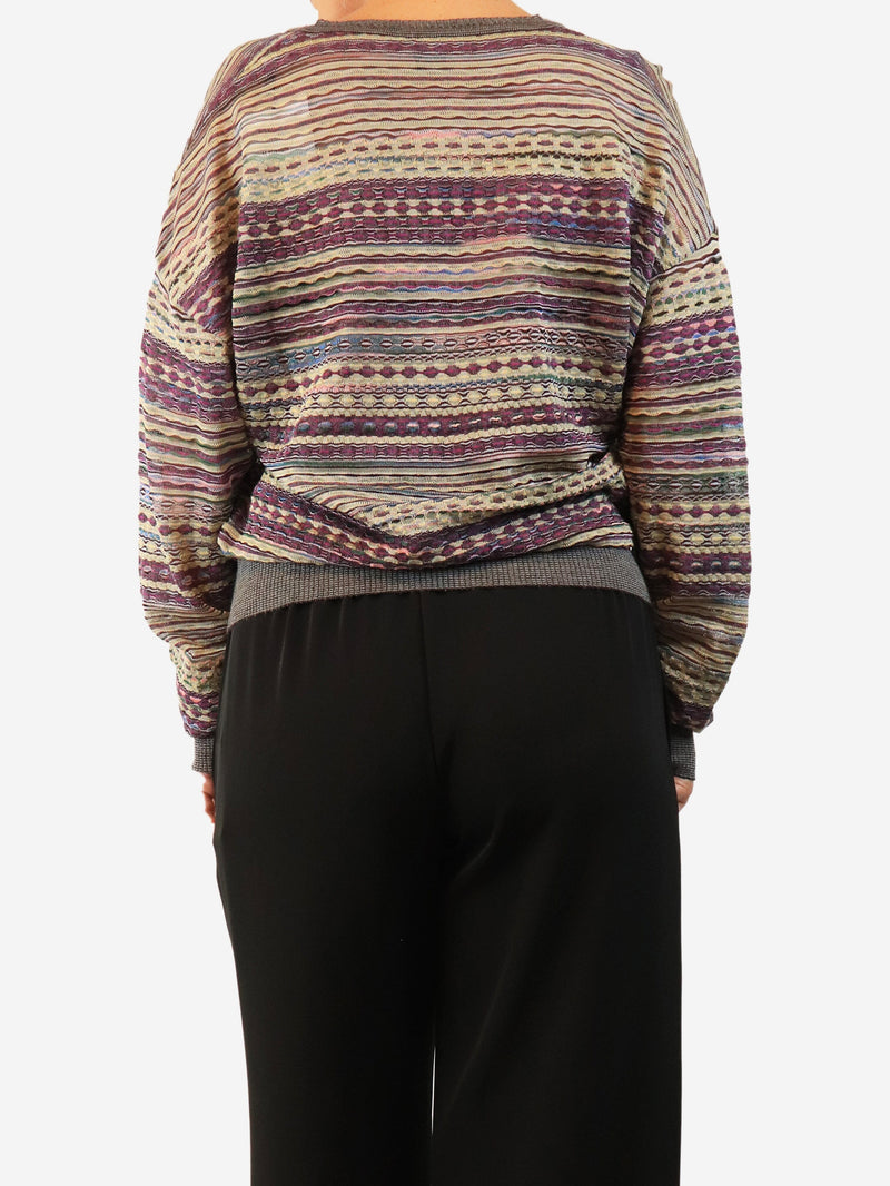 Purple and yellow v-neck sweater - size S Tops M Missoni 