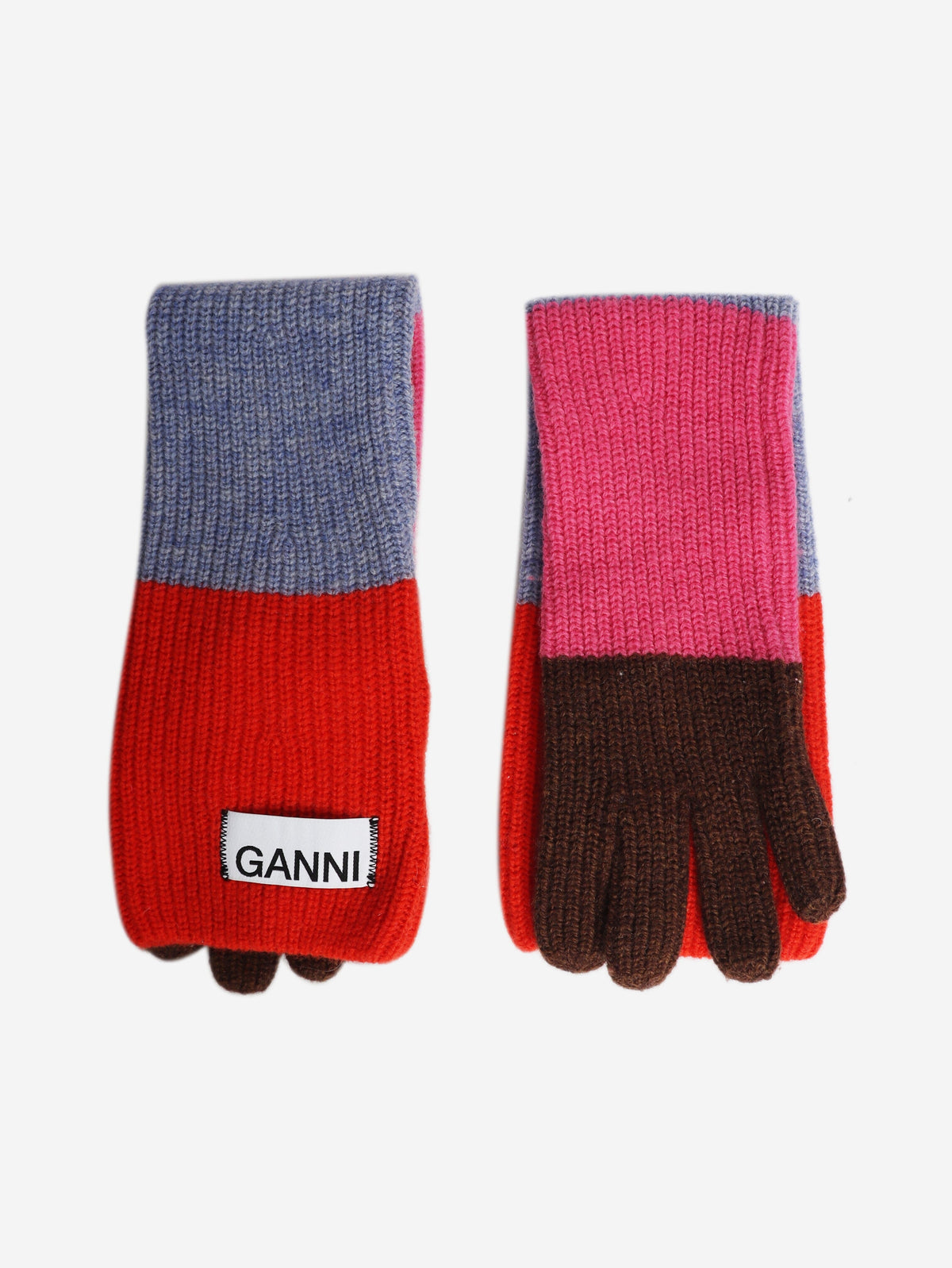Striped knit wool gloves Knitwear Ganni 
