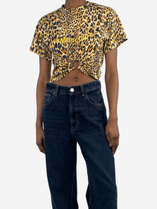 Paco Rabanne Yellow leopard print top - size XS