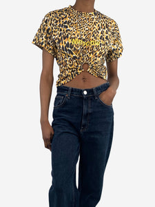 Paco Rabanne Yellow leopard print top - size XS