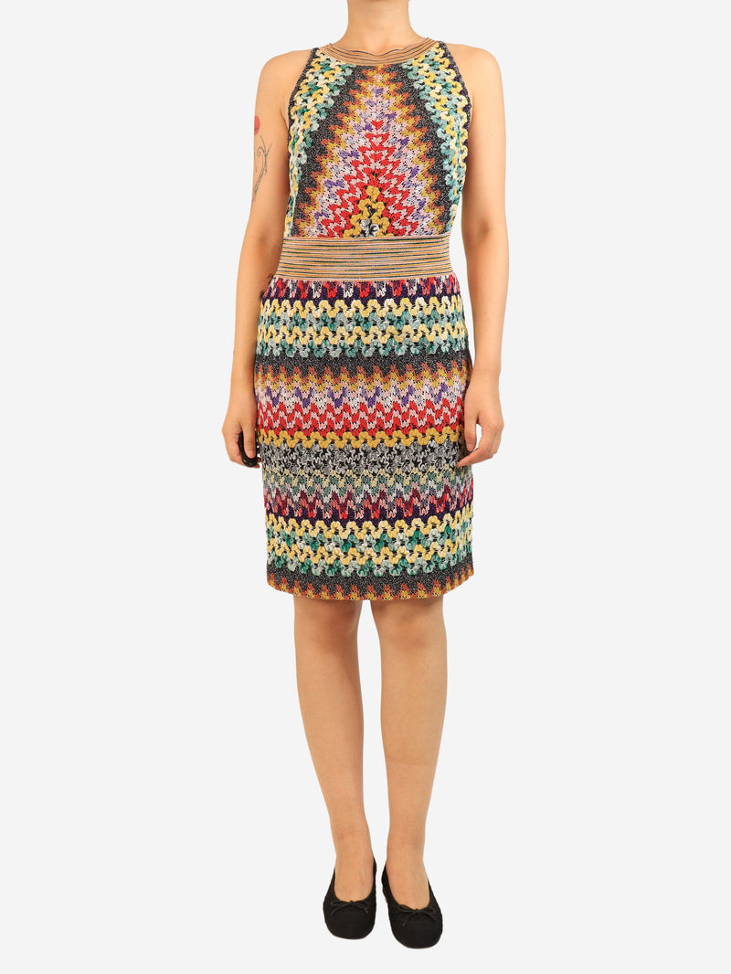 Multi sleeveless lurex knee length dress - size UK 10 Dresses Missoni 