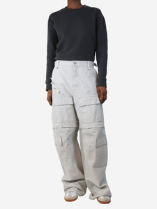 Balenciaga Grey unisex distressed trousers - size XXS