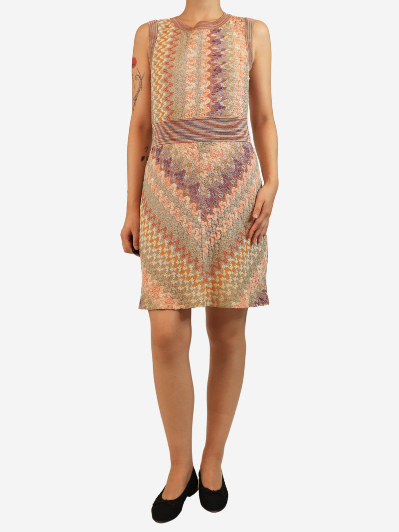 Orange sleeveless lurex mini dress - size UK 12 Dresses Missoni 
