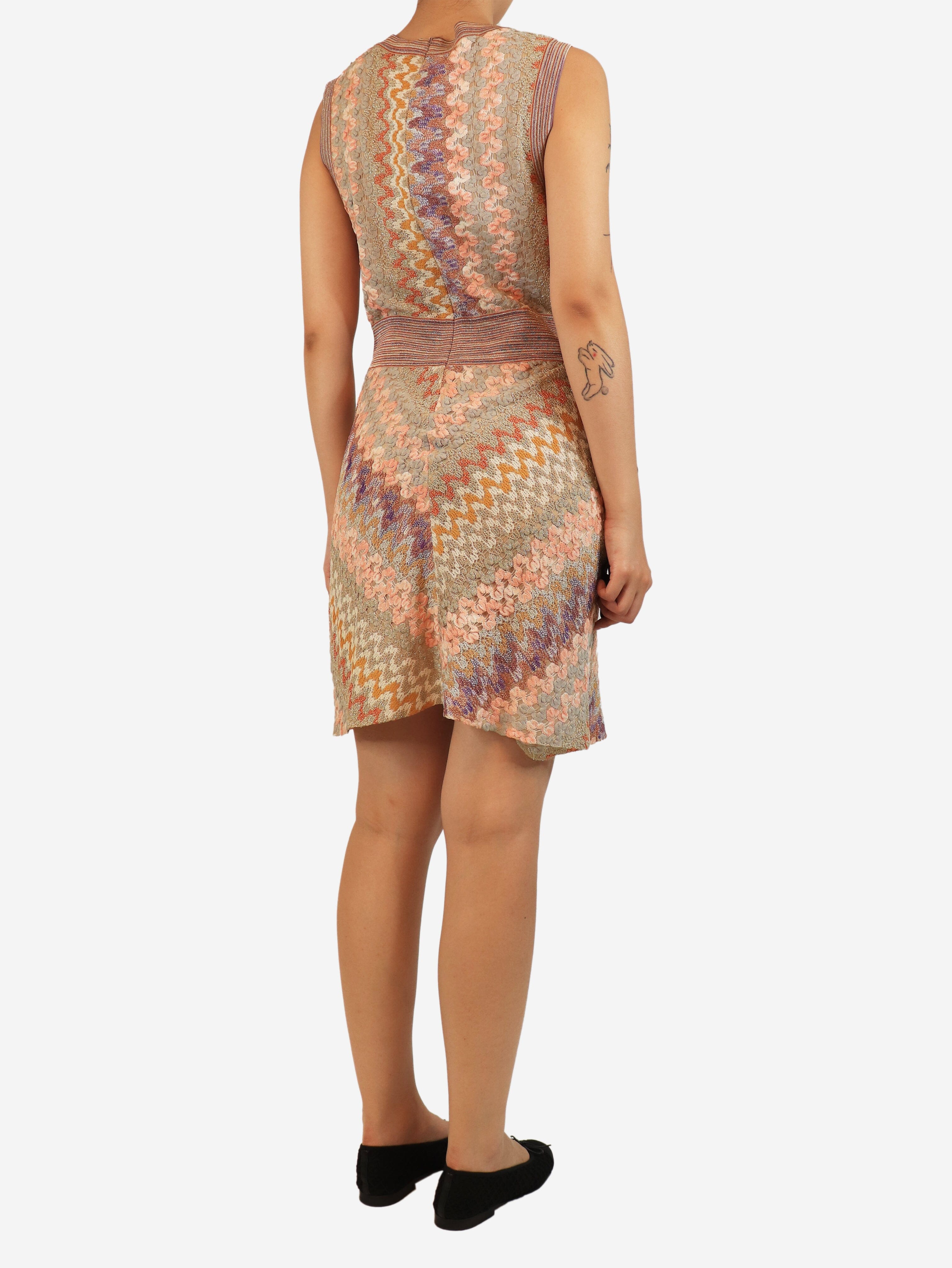 Orange sleeveless lurex mini dress - size UK 12 Dresses Missoni 