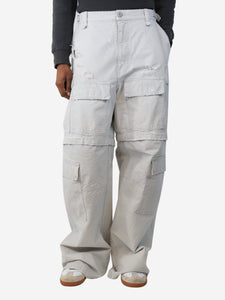 Balenciaga Grey unisex distressed trousers - size XXS