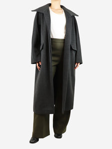 Max Mara Dark grey wool-blend coat - size UK 8