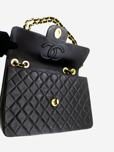 Chanel Black vintage 1991 lambskin maxi Classic Flap bag