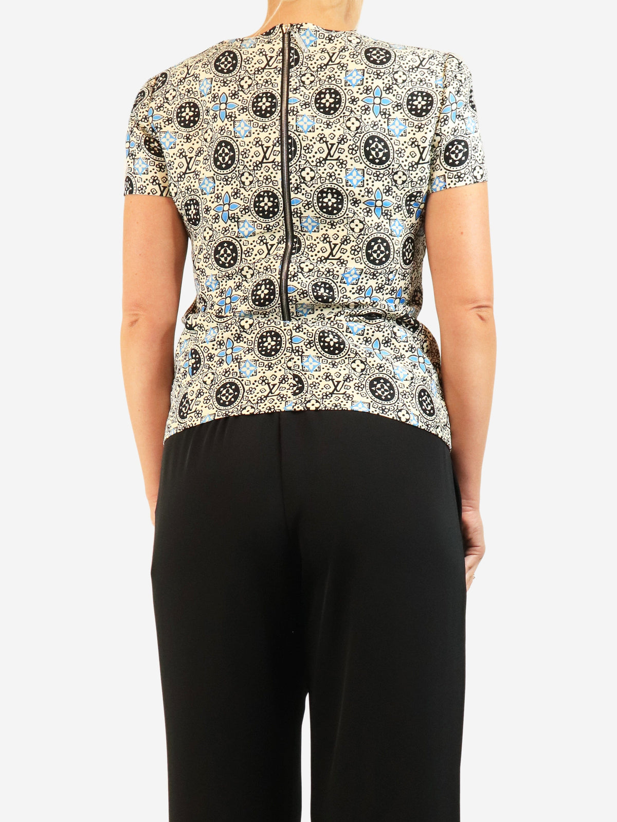 Cream monogram print blouse - size UK 10 Tops Louis Vuitton 