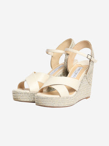 Jimmy Choo White espadrille wedge sandals - size EU 39