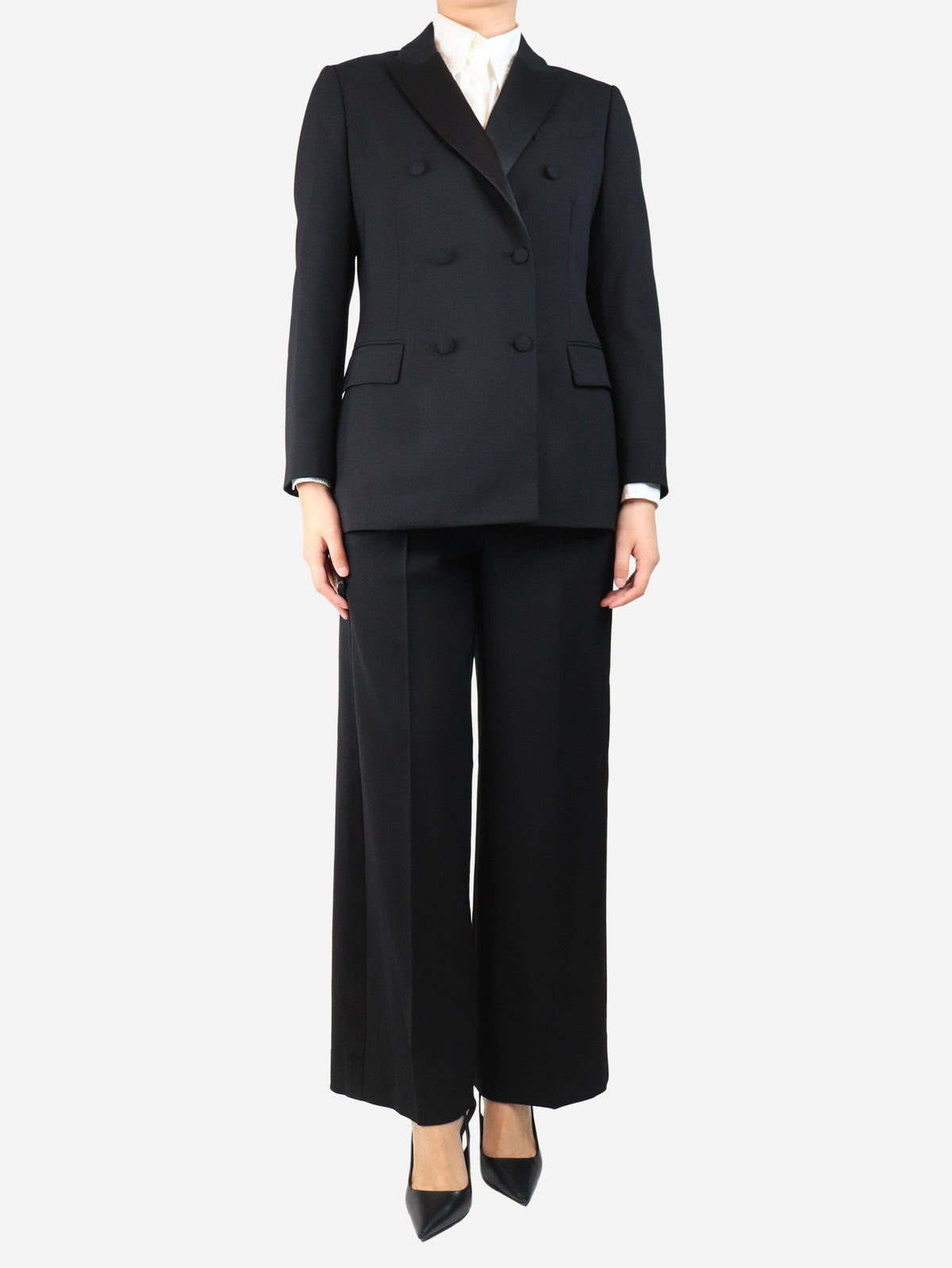 Black wool suit set - size L Sets Parosh 