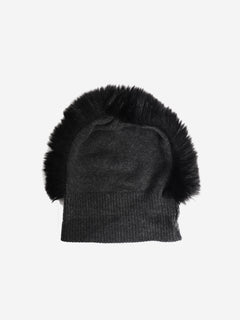 Grey cashmere mohawk beanie Knitwear Charlotte Simone 
