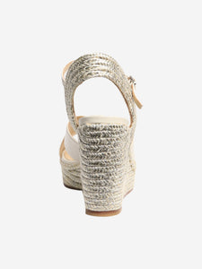 Jimmy Choo White espadrille wedge sandals - size EU 39