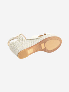 Jimmy Choo White espadrille wedge sandals - size EU 39