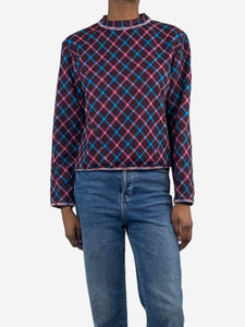 Marni Plum checkered crop top - size UK 6