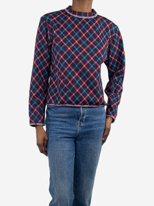 Marni Plum checkered crop top - size UK 6