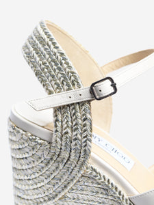 Jimmy Choo White espadrille wedge sandals - size EU 39