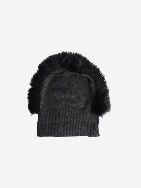 Grey cashmere mohawk beanie alternate image
