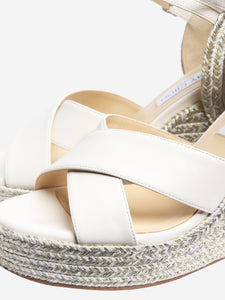 Jimmy Choo White espadrille wedge sandals - size EU 39