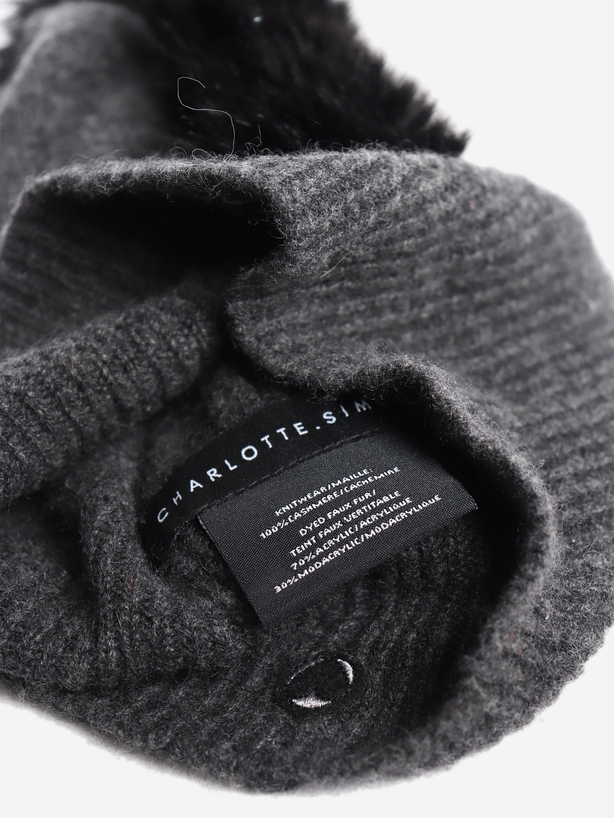 Grey cashmere mohawk beanie Knitwear Charlotte Simone 