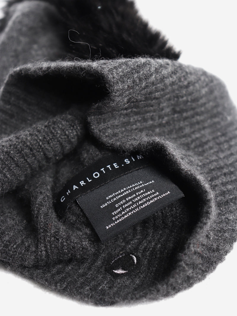 Grey cashmere mohawk beanie Knitwear Charlotte Simone 