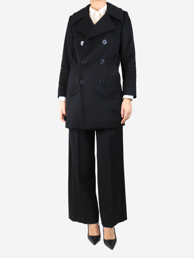 Black double-breasted peacoat - size UK 10 Coats & Jackets Saint Laurent 