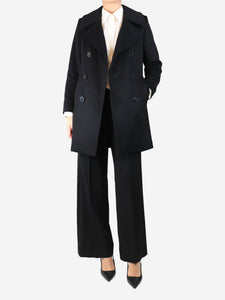 Saint Laurent Black double-breasted peacoat - size UK 10