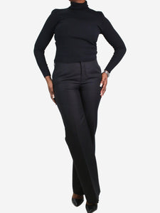 Christian Dior Black straight-leg trousers - size UK 12