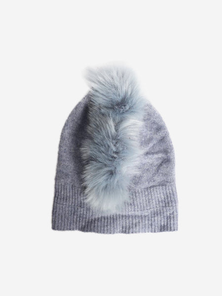 Blue cashmere mohawk beanie product image