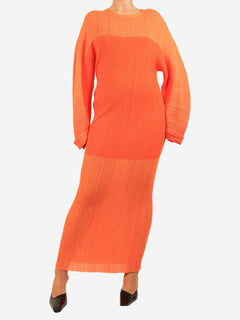 Orange ribbed puff sleeve maxi dress - size S Dresses Stella McCartney 