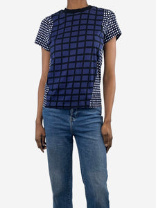 Marni Blue checkered t-shirt - size UK 6